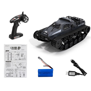  ماشین کنترلی شارژی تانک پلیس آفرود طوسی آب و خاک Remote Control Off-Road Police Tank 1:12 -اسباب بازی